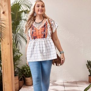 SHEIN All Over Print Smock Top